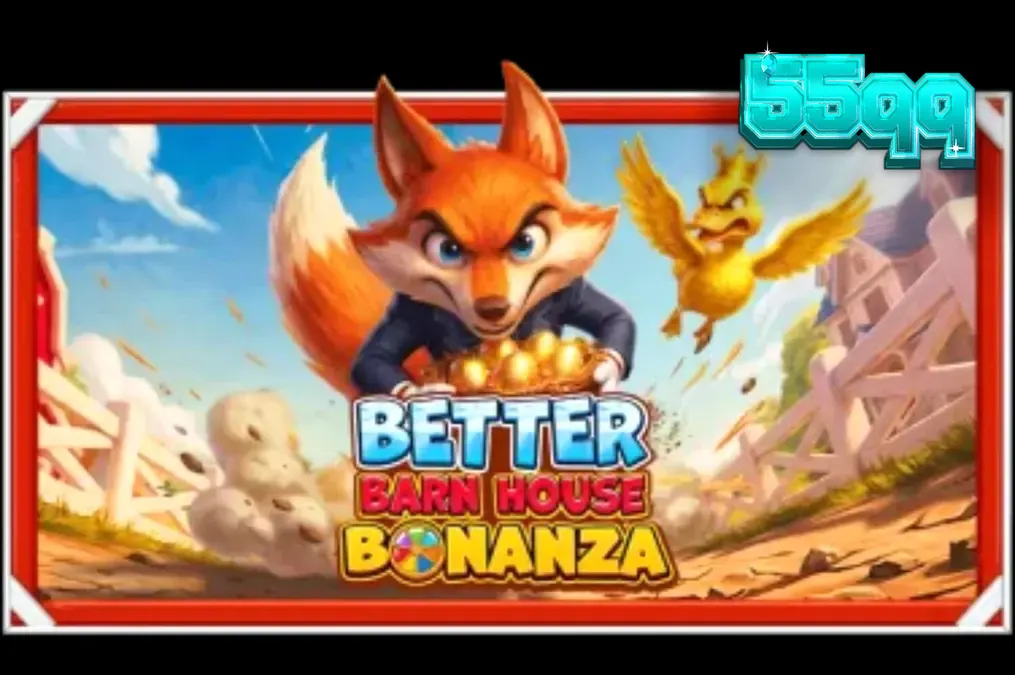 Interface colorida e animada do slot Better Barn House Bonanza com personagens de fazenda.